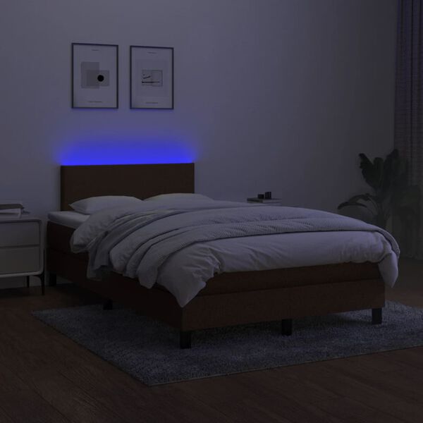 vidaXL barna sz&ouml;vet rug&oacute;s &eacute;s LED-es &aacute;gy matraccal 120x190 cm