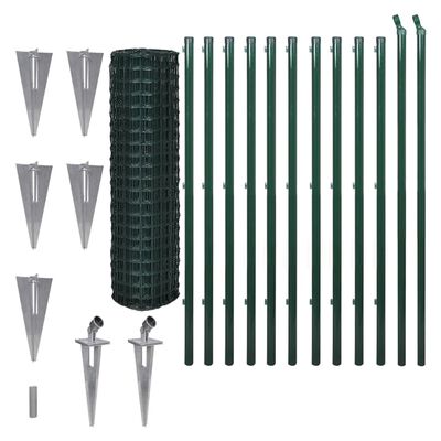vidaXL Euro Fence zöld acélkerítés 25 x 1,5 m