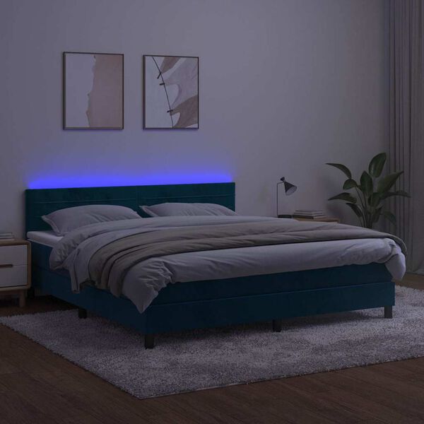 vidaXL s&ouml;t&eacute;tk&eacute;k b&aacute;rsony rug&oacute;s &eacute;s LED-es &aacute;gy matraccal 160x200 cm