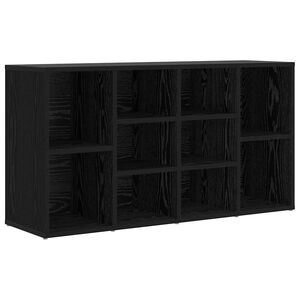 vidaXL Cipőpad polcokkal Fekete t&ouml;lgy 103 x 30 x 54,5 cm Faanyag