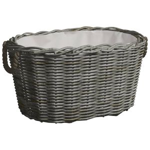 vidaXL sz&uuml;rke fűzfa tűzifat&aacute;rol&oacute; kos&aacute;r foganty&uacute;kkal 59 x 42 x 28 cm