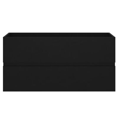vidaXL fekete forgácslap mosdószekrény 90 x 38,5 x 45 cm