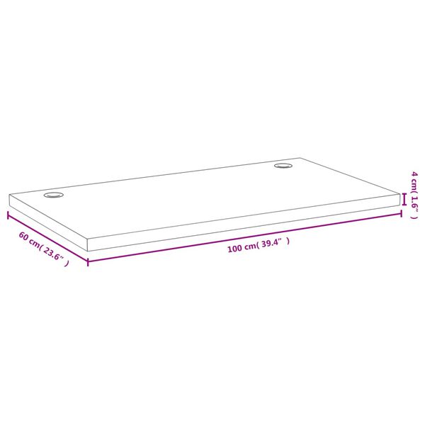 vidaXL bambusz asztallap 100x60x4 cm