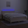 vidaXL kr&eacute;msz&iacute;nű sz&ouml;vet rug&oacute;s &eacute;s LED-es &aacute;gy matraccal 140x190cm