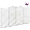 vidaXL 2 db &iacute;ves horganyzott vas gabion kos&aacute;r 400x30x220/240 cm