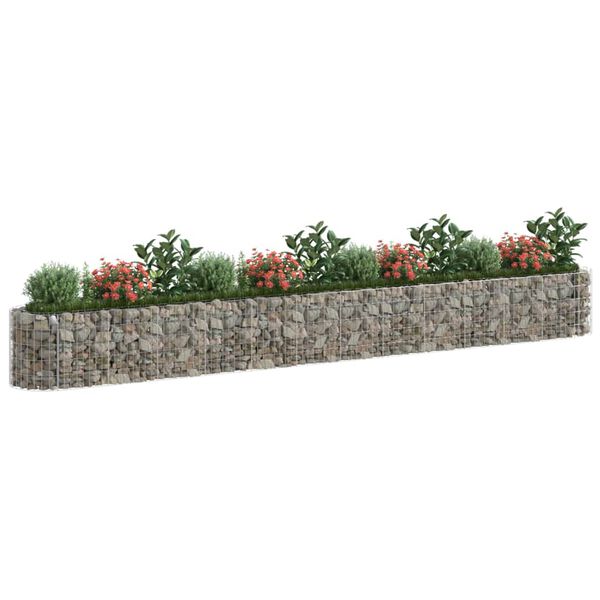 vidaXL horganyzott vas gabion magaságyás 470 x 50 x 50 cm