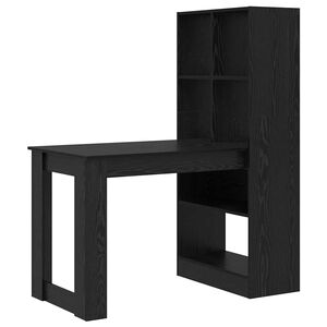 vidaXL Asztal Fekete t&ouml;lgy Szerelt Fa 122 x 67 x 145 cm