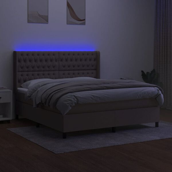 vidaXL t&oacute;psz&iacute;nű sz&ouml;vet rug&oacute;s &eacute;s LED-es &aacute;gy matraccal 180 x 200 cm