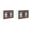 vidaXL Fali &uuml;veges szekr&eacute;ny PORTO 2 pcs Barna T&ouml;lgy 60 x 31 x 40 cm