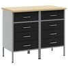 vidaXL Munkaszekr&eacute;ny fi&oacute;kkal 2 pcs Fekete &eacute;s Sz&uuml;rke 100 x 55 x 85 cm