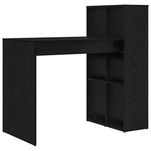 vidaXL Asztal Fekete t&ouml;lgy Szerelt Fa 108 x 55 x 103.5 cm