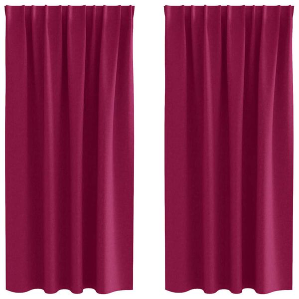 vidaXL Fekete Függöny Gyűrűkkel 2 pcs Bordó 175 x 140 cm Poliészter