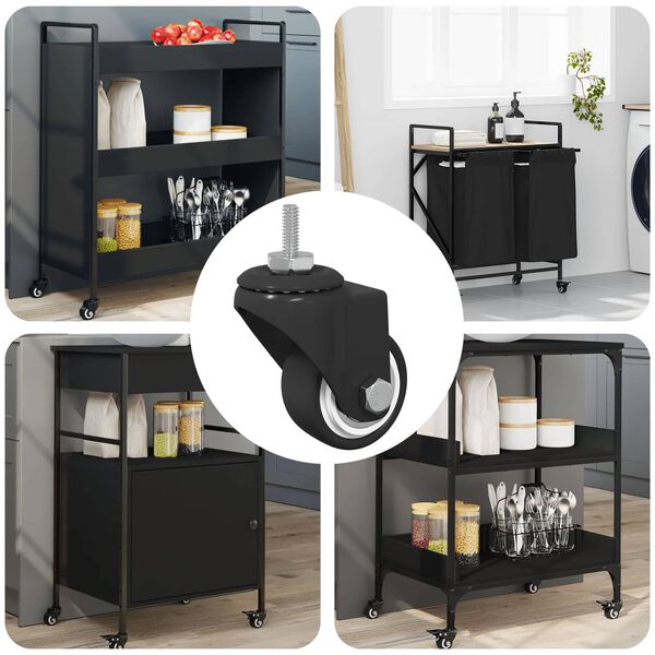 vidaXL Forg&oacute; ker&eacute;k 12 pcs Fekete 40,4 x 40,4 x 19,7 mm Vas &eacute;s nylon