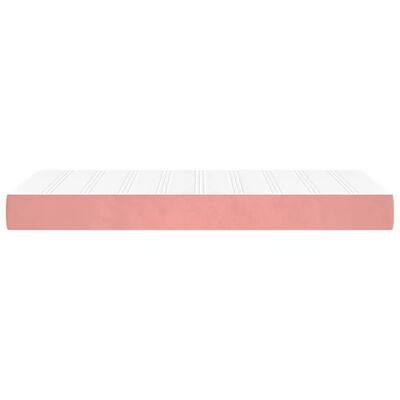 vidaXL rózsaszín bársony zsebrugós ágymatrac 120x190x20 cm