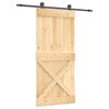 vidaXL Cs&uacute;sz&oacute; ajt&oacute; Term&eacute;szetes &eacute;s Fekete 95 x 210 cm Szil&aacute;rd Fenyőfa