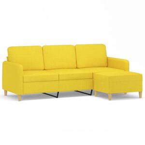 vidaXL 3 szem&eacute;lyes vil&aacute;goss&aacute;rga sz&ouml;vet kanap&eacute; l&aacute;btart&oacute;val 180 cm