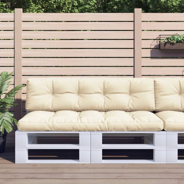 vidaXL 2 db krémszínű szövet raklappárna