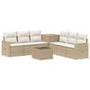 vidaXL Kanap&eacute; Szett 8 db Beige &eacute;s Kr&eacute;msz&iacute;nű Poli rattan &eacute;s ac&eacute;l