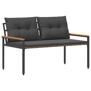 vidaXL Kerti pad 2 -Seater 116 x 67,5 x 72 cm polirattan S&ouml;t&eacute;tsz&uuml;rke
