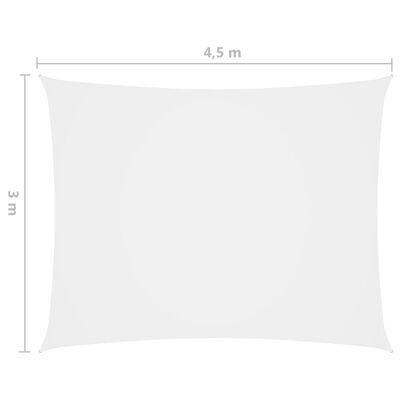 vidaXL fehér téglalap alakú oxford-szövet napvitorla 3 x 4,5 m
