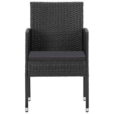 vidaXL 2 db fekete polyrattan kerti szék