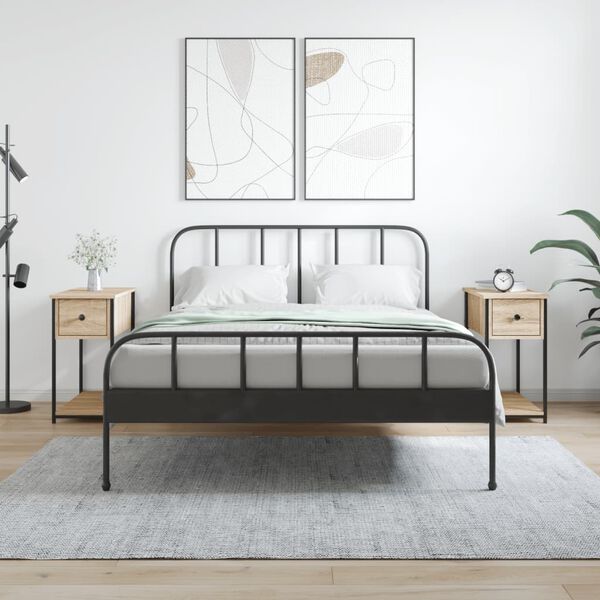 vidaXL 2 db sonoma tölgy színű szerelt fa éjjeliszekrény 30x60x60 cm