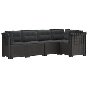 vidaXL 5-Szem&eacute;lyes Kerti Kanap&eacute; P&aacute;rn&aacute;kkal Rattan Hat&aacute;s&uacute; PP