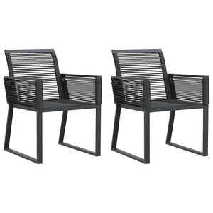 vidaXL 2 db fekete polyrattan kerti sz&eacute;k