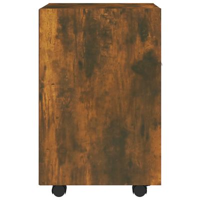 vidaXL füstös tölgyszínű szerelt fa kisszekrény kerekekkel 33x38x60 cm