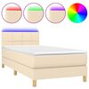 vidaXL kr&eacute;msz&iacute;nű sz&ouml;vet rug&oacute;s &eacute;s LED-es &aacute;gy matraccal 90x190 cm