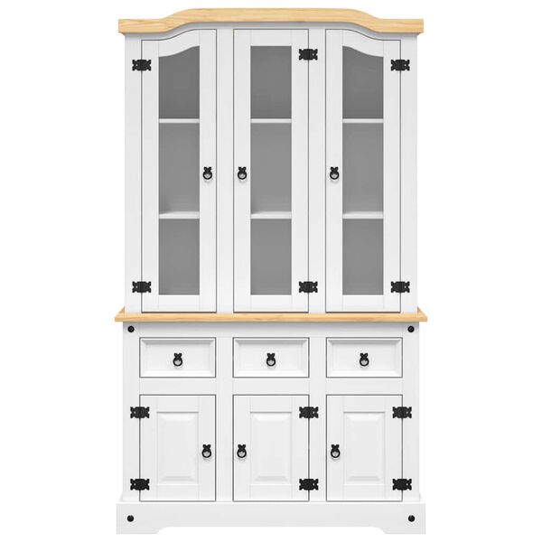 vidaXL Corona fehér tömör mexikói fenyő magasszekrény 112x43x196 cm