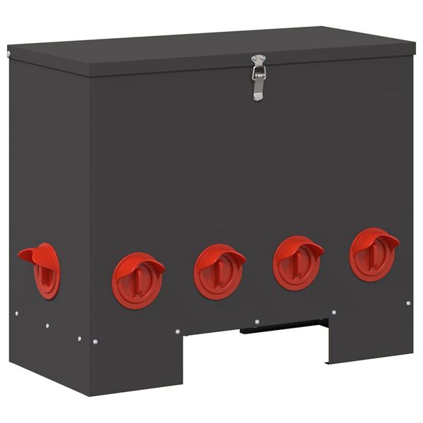 vidaXL Csirke etető 2 pcs Fekete 60,5 x 29 x 51 cm