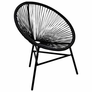 vidaXL fekete polyrattan kerti kagyl&oacute;sz&eacute;k