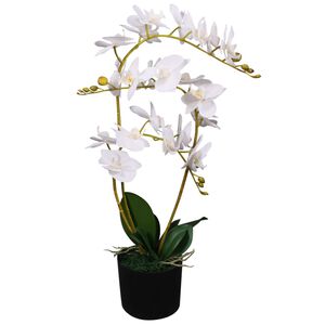 vidaXL műorchidea vir&aacute;gcser&eacute;ppel 30 cm feh&eacute;r