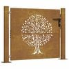 vidaXL Corten ac&eacute;l kerti kapu 100x100 cm, fa mint&aacute;zat&uacute;