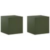 vidaXL N&ouml;v&eacute;ny&aacute;llv&aacute;ny 2 pcs Olajz&ouml;ld 40 x 40 x 40 cm Ac&eacute;l