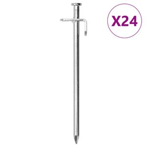 vidaXL 24 db horganyzott ac&eacute;l s&aacute;torc&ouml;vek 19,5 cm 8 mm