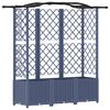 vidaXL Magas&iacute;tott &Aacute;gy Trellis-szel &eacute;s Tetővel Sz&uuml;rke 163 x 40 x 141 cm