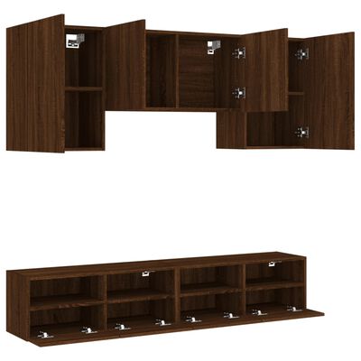 vidaXL 5 darab barna tölgyszínű szerelt fa TV-bútor