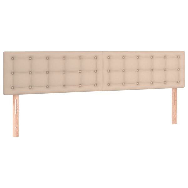 vidaXL cappuccino sz&iacute;nű műbőr LED-es fejt&aacute;mla 200 x 5 x 78/88 cm