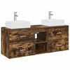 vidaXL F&uuml;rdőszobai Szekr&eacute;ny Szett 3 db F&uuml;st&ouml;s T&ouml;lgy 129 x 41 x 79,5 cm