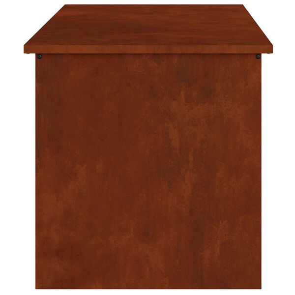 vidaXL K&uuml;lt&eacute;ri T&aacute;rol&oacute; Doboz Rozsd&aacute;s 100 x 50,5 x 50 cm Ac&eacute;l