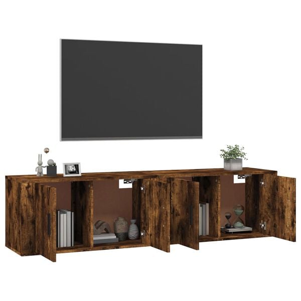 vidaXL 2 db f&uuml;st&ouml;s t&ouml;lgy sz&iacute;nű fali TV-szekr&eacute;ny 80 x 34,5 x 40 cm