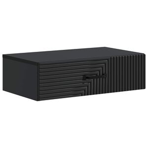 vidaXL Fali oldalt&aacute;bla Fekete 59 x 34,5 x 17 cm Szerelt Fa