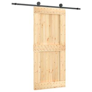 vidaXL Cs&uacute;sz&oacute; ajt&oacute; Term&eacute;szetes &eacute;s Fekete 90 x 210 cm Szil&aacute;rd Fenyőfa