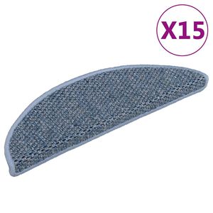 vidaXL 15 db sziz&aacute;l hat&aacute;s&uacute; k&eacute;k &ouml;ntapad&oacute; l&eacute;pcsőszőnyeg 56x17x3 cm