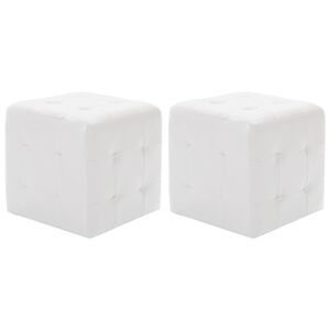 vidaXL 2 db feh&eacute;r műbőr puff 30x30x30 cm