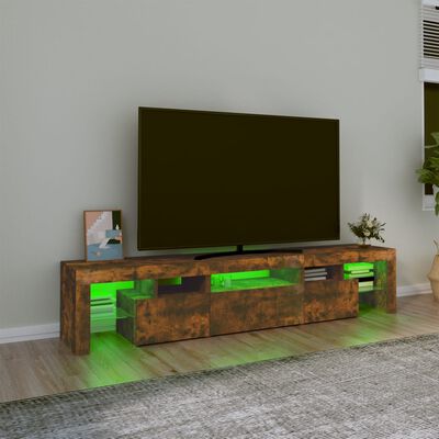vidaXL füstös tölgyszínű TV-szekrény LED-világítással 200x36,5x40 cm
