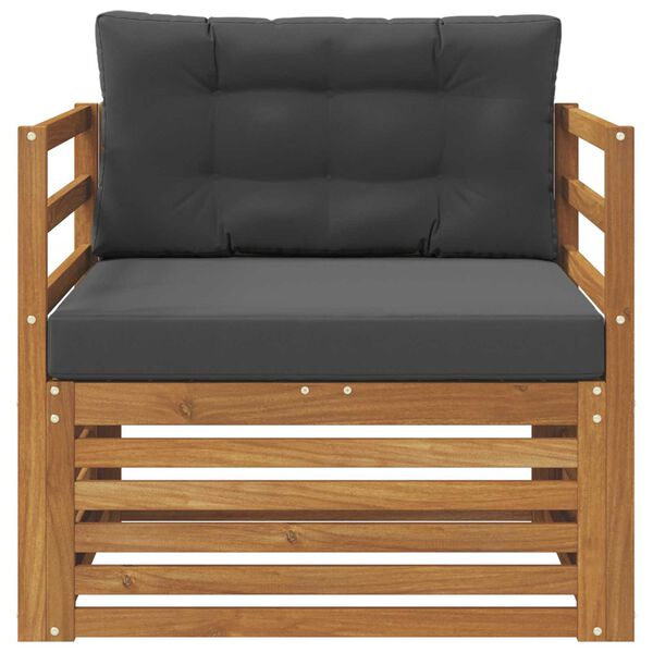 vidaXL K&uuml;lt&eacute;ri kanap&eacute; szett T&ouml;m&ouml;r ak&aacute;cfa &eacute;s poli&eacute;szter Term&eacute;szetes