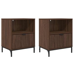 vidaXL &Eacute;jjeliszekr&eacute;ny 2 pcs barna t&ouml;lgy 49 x 36 x 61 cm Faanyag